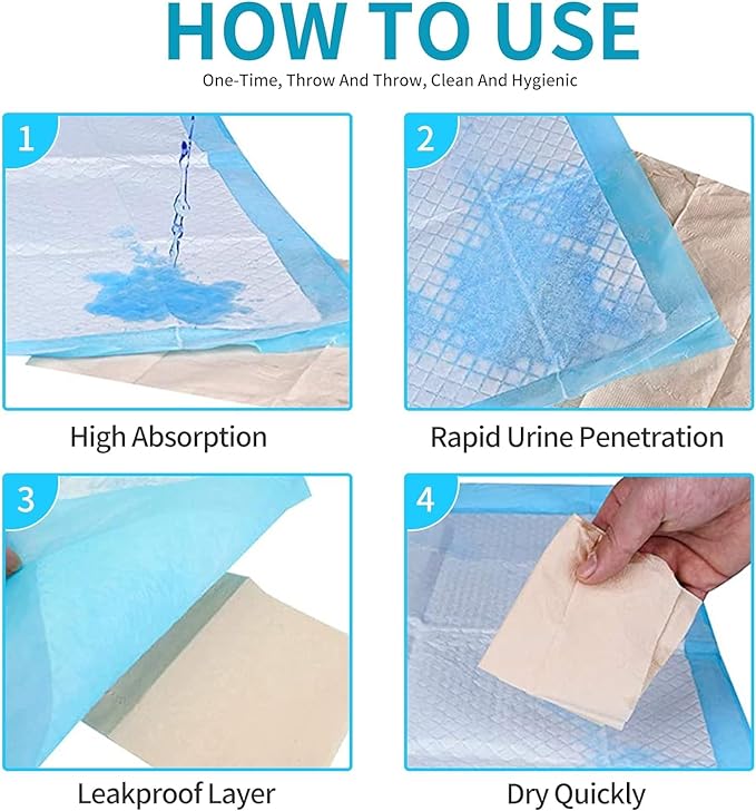 PetzLifeworld 20 Pcs - (45CM*33CM) Disposable Rabbit Pee Pads, Super Absorbent Diaper, Pet Toilet/Potty Training Pads for Guinea Pigs, Hedgehog, Hamsters, Cats, Dogs, Birds and Other Small Pets - Bild 3