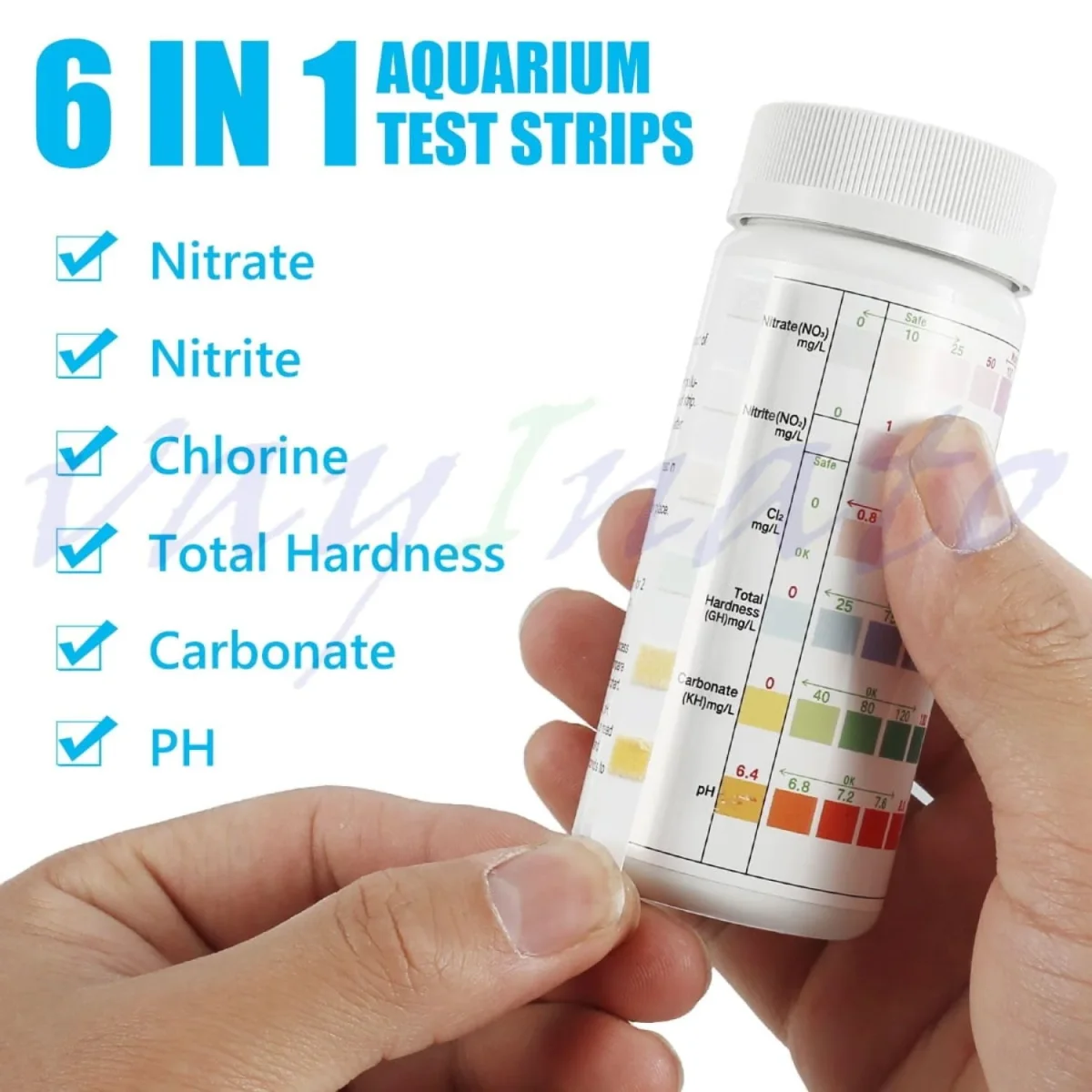 Petzllifeworld 6 in 1 Aquarium (100 Strips) Test Strips for Freshwater Saltwater | Quick and Accurate | Pond, Fish Tank and Swimming Pool - Bild 3