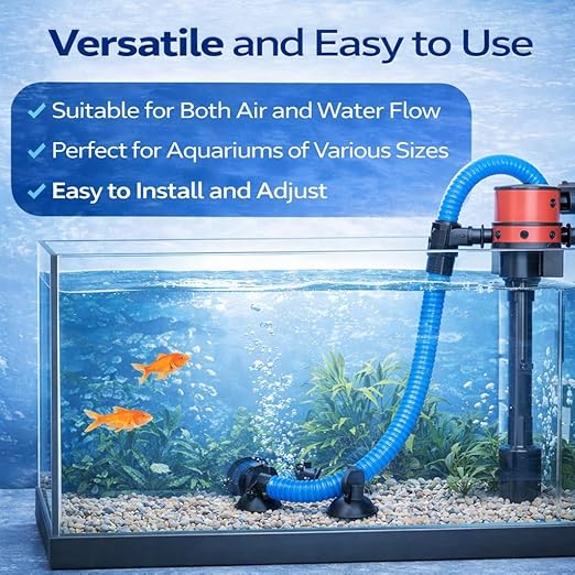 Petzlifeworld Aquarium Flexible Blue Hose Pipe 2.5 Ft | Air & Water Tube for Top Power Filter Pump | 1.7 cm Diameter with Suction Cups - Bild 5