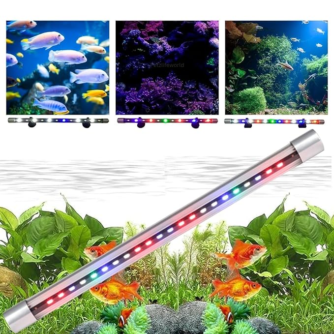 Blue Pet T4 Series Glass Aquarium Submersible LED Light/Lamp for Fish Tank (Light Color: WRGB+ Blue, White)
