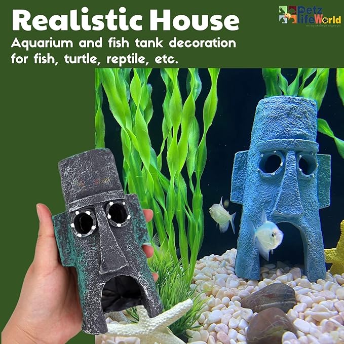 Petzlifeworld Spongebob Squidward's House Fish Hiding Cave for Fish Tank Decoration | Non-Toxic and Safe for Both Fish and Aquatic Plants Perfect for Fresh & Saltwater Tanks - Bild 6
