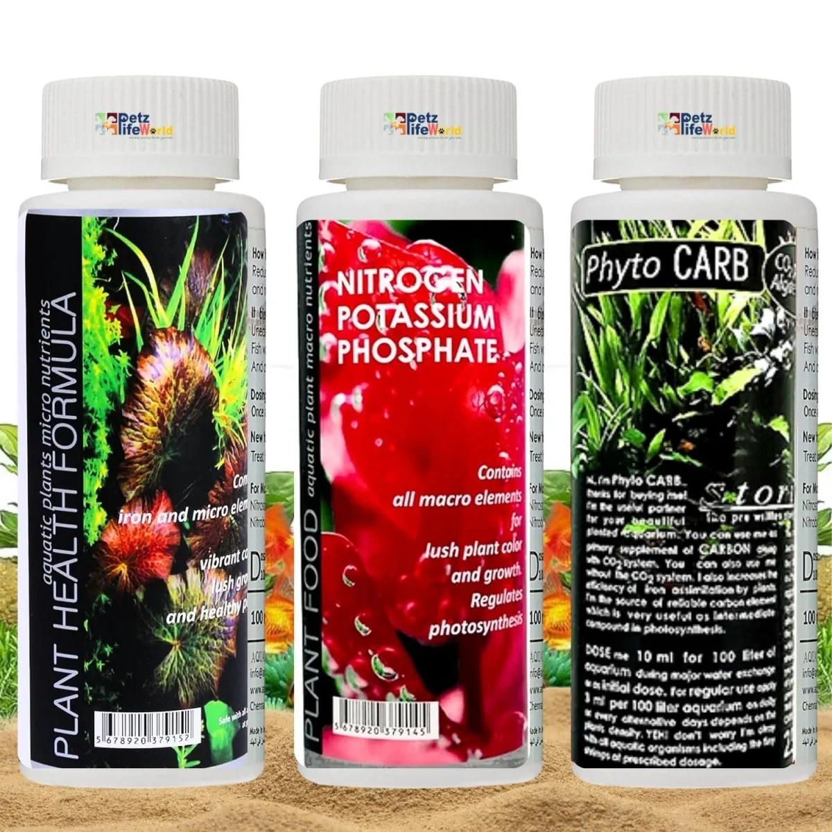 Aquatic Remedies (Pack of 3) Plant Health Formula-120ml & Plant Food-120ml & Phytocarb-100ml For Aquarium Planted Tank - Bild 2