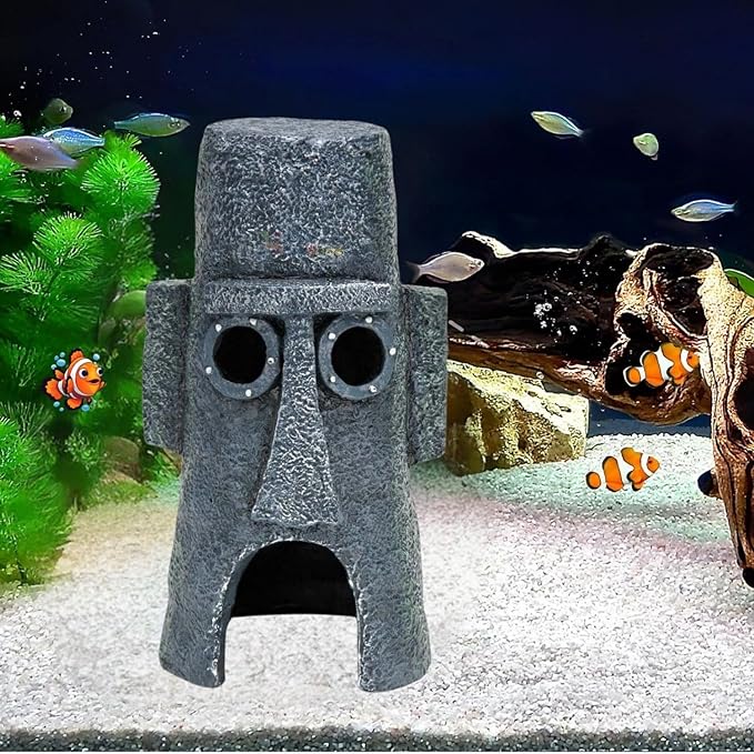 Petzlifeworld Spongebob Squidward's House Fish Hiding Cave for Fish Tank Decoration | Non-Toxic and Safe for Both Fish and Aquatic Plants Perfect for Fresh & Saltwater Tanks - Bild 2