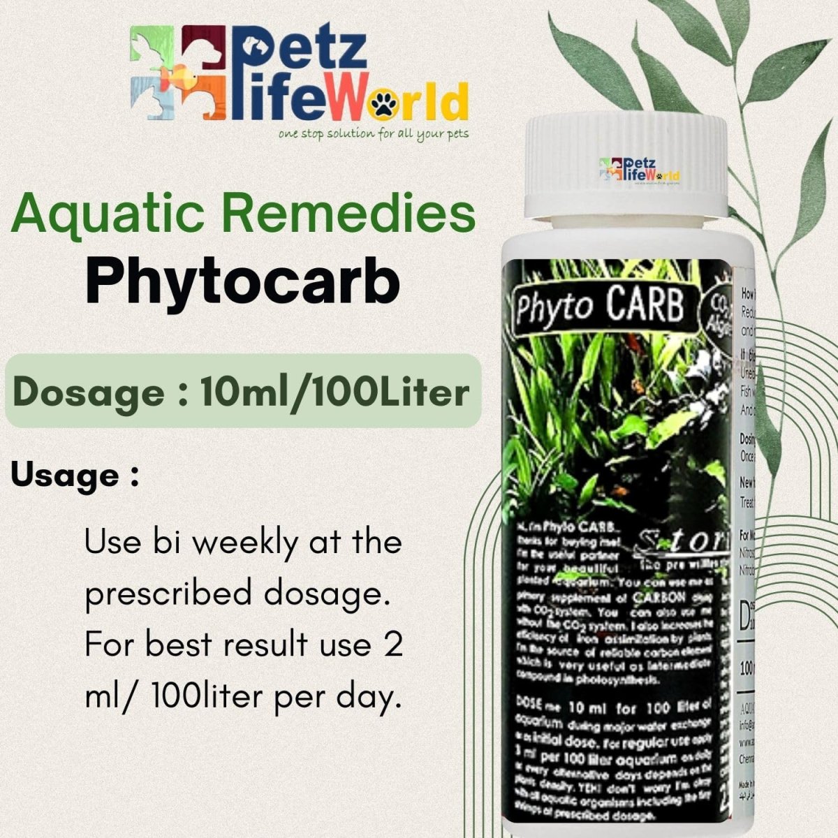 Aquatic Remedies (Pack of 3) Plant Health Formula-120ml & Plant Food-120ml & Phytocarb-100ml For Aquarium Planted Tank - Bild 4