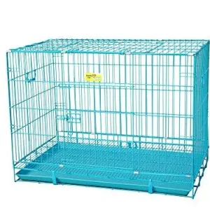 Adidog Imported Dog Cage With Removable Tray Blue 36 Inch Large 4 no.