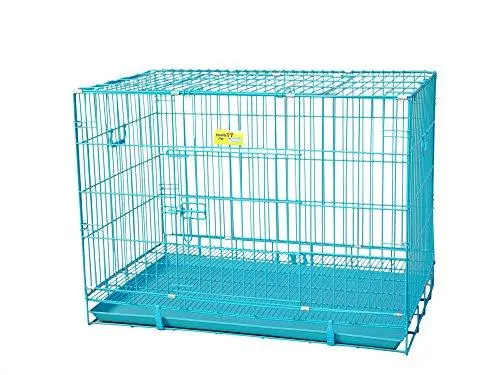 Adidog Metal Cage With Removable Tray For Dogs/Rabbit Blue 30 Inch Medium 3 no.