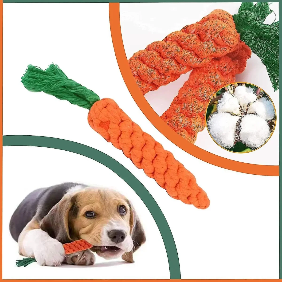 Adidog +Dog Chew Toys + Puppy Teething Toys + Rope Dog Toy + Dog Toys for Small to Medium Dog Toys + Dog Toy Pack + Tug Toy + Dog Toy Set + Washable Cotton Rope for Dogs(Pack of 7) - Bild 6