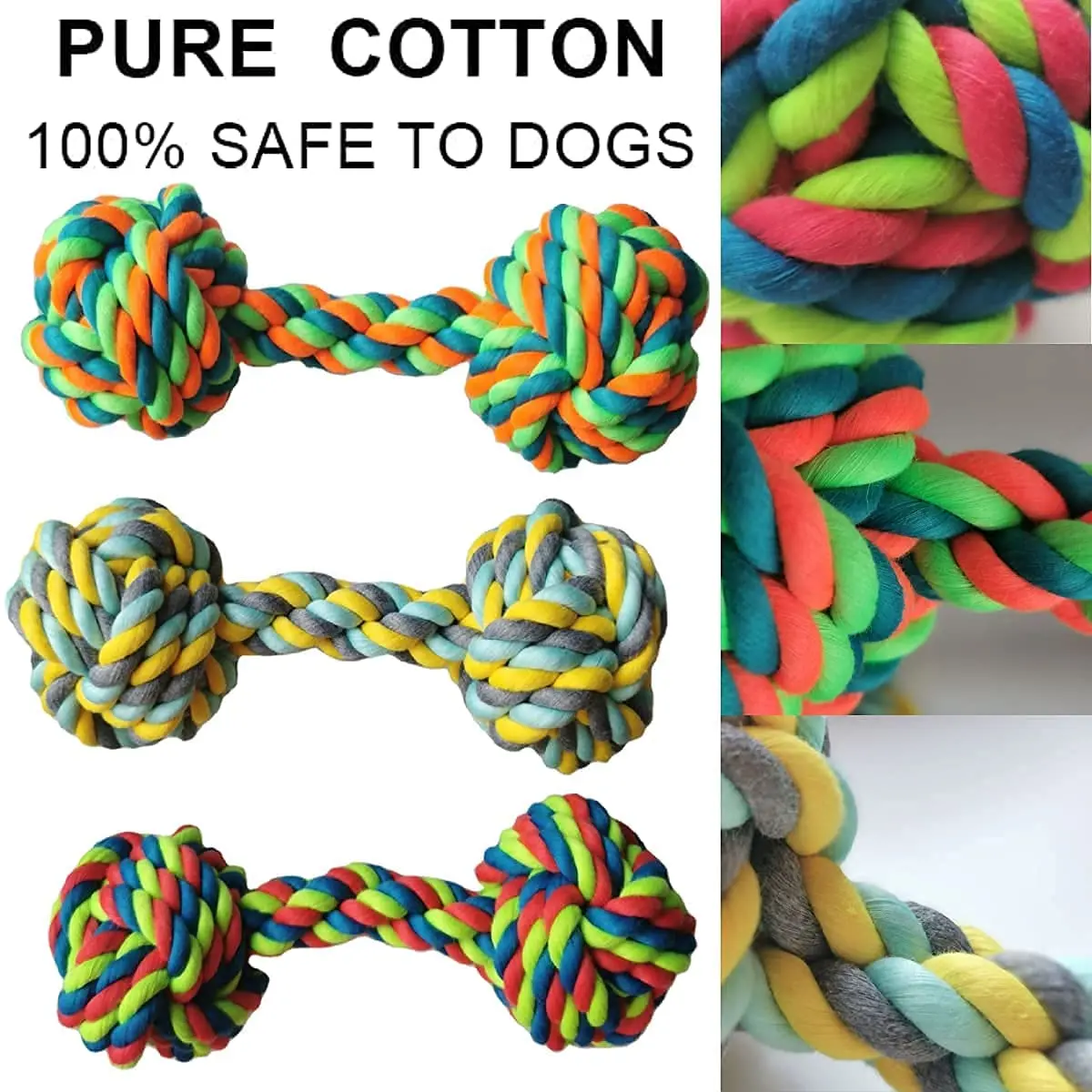Adidog +Dog Chew Toys + Puppy Teething Toys + Rope Dog Toy + Dog Toys for Small to Medium Dog Toys + Dog Toy Pack + Tug Toy + Dog Toy Set + Washable Cotton Rope for Dogs(Pack of 7) - Bild 8