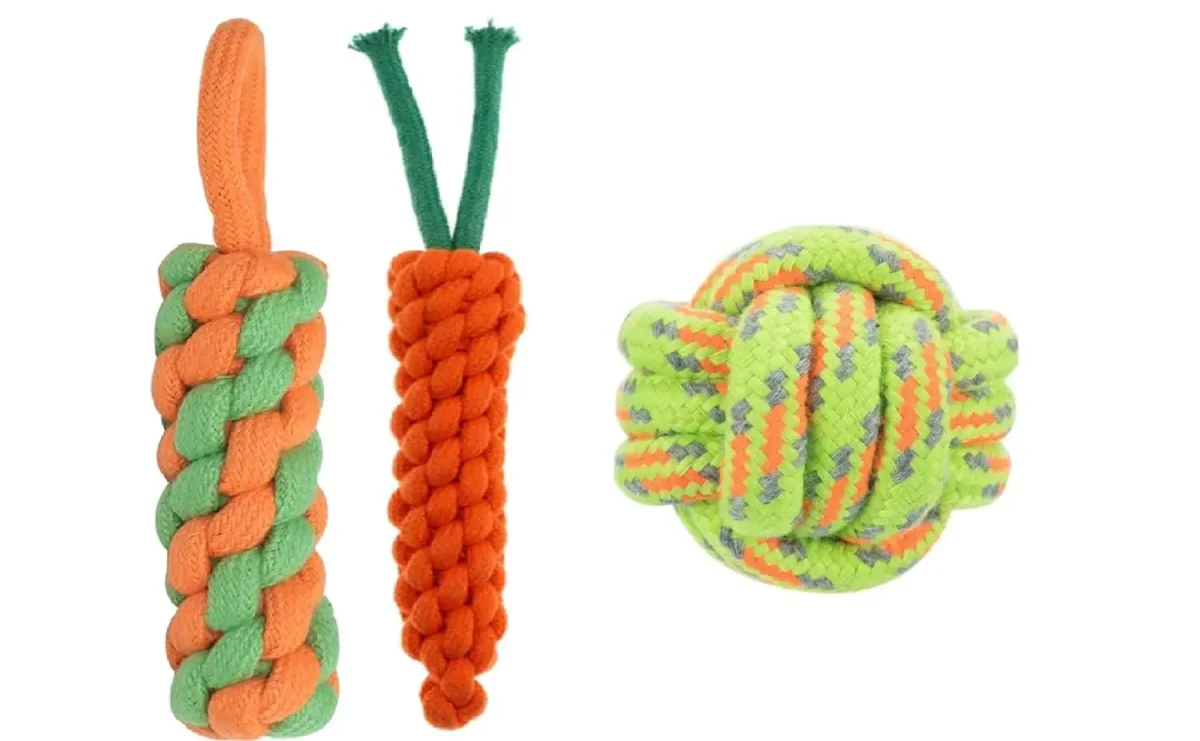 Adidog +Dog Chew Toys + Puppy Teething Toys + Rope Dog Toy + Dog Toys for Small to Medium Dog Toys + Dog Toy Pack + Tug Toy + Dog Toy Set + Washable Cotton Rope for Dogs(Pack of 7) - Bild 9