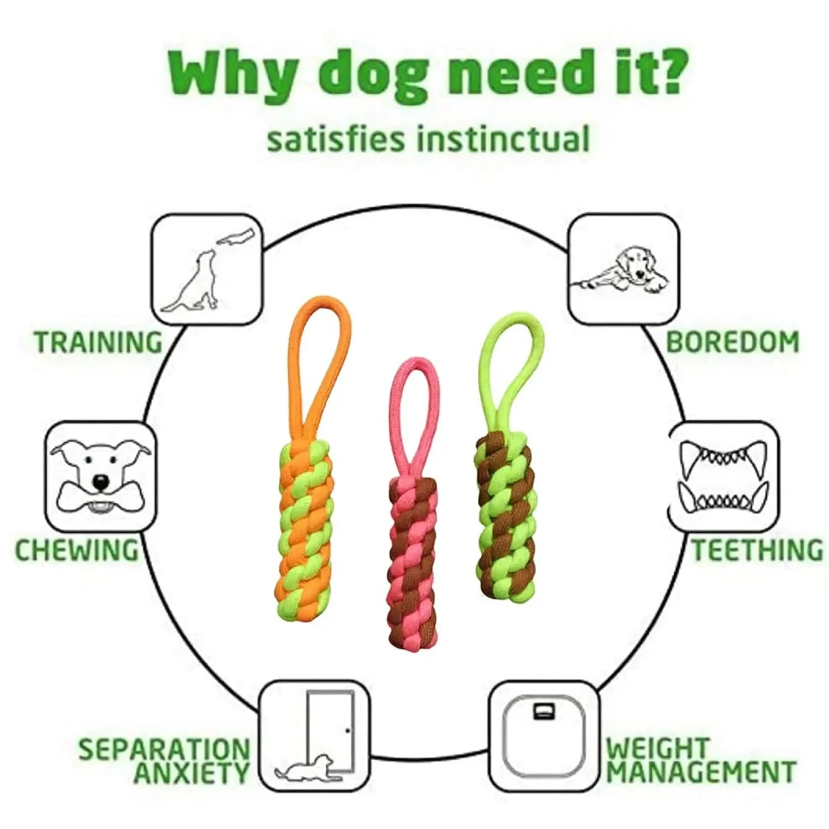 Adidog +Dog Chew Toys + Puppy Teething Toys + Rope Dog Toy + Dog Toys for Small to Medium Dog Toys + Dog Toy Pack + Tug Toy + Dog Toy Set + Washable Cotton Rope for Dogs(Pack of 7) - Bild 5