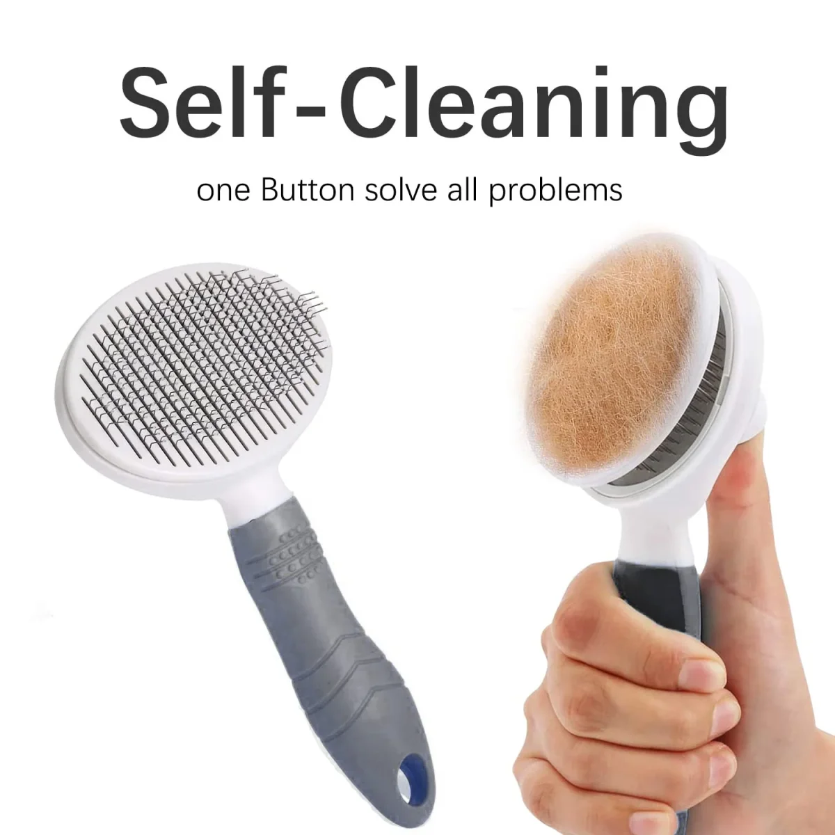 Petzlifeworld Cat Self Cleaning Slicker Brush, Pets Skin Friendly Grooming Brushes for Shedding Dogs Cats Hair Easy to Remove Loose Undercoat with Long or Short Hairs Pet Massage Tool for All Hair Type- UPGRADED - Bild 3