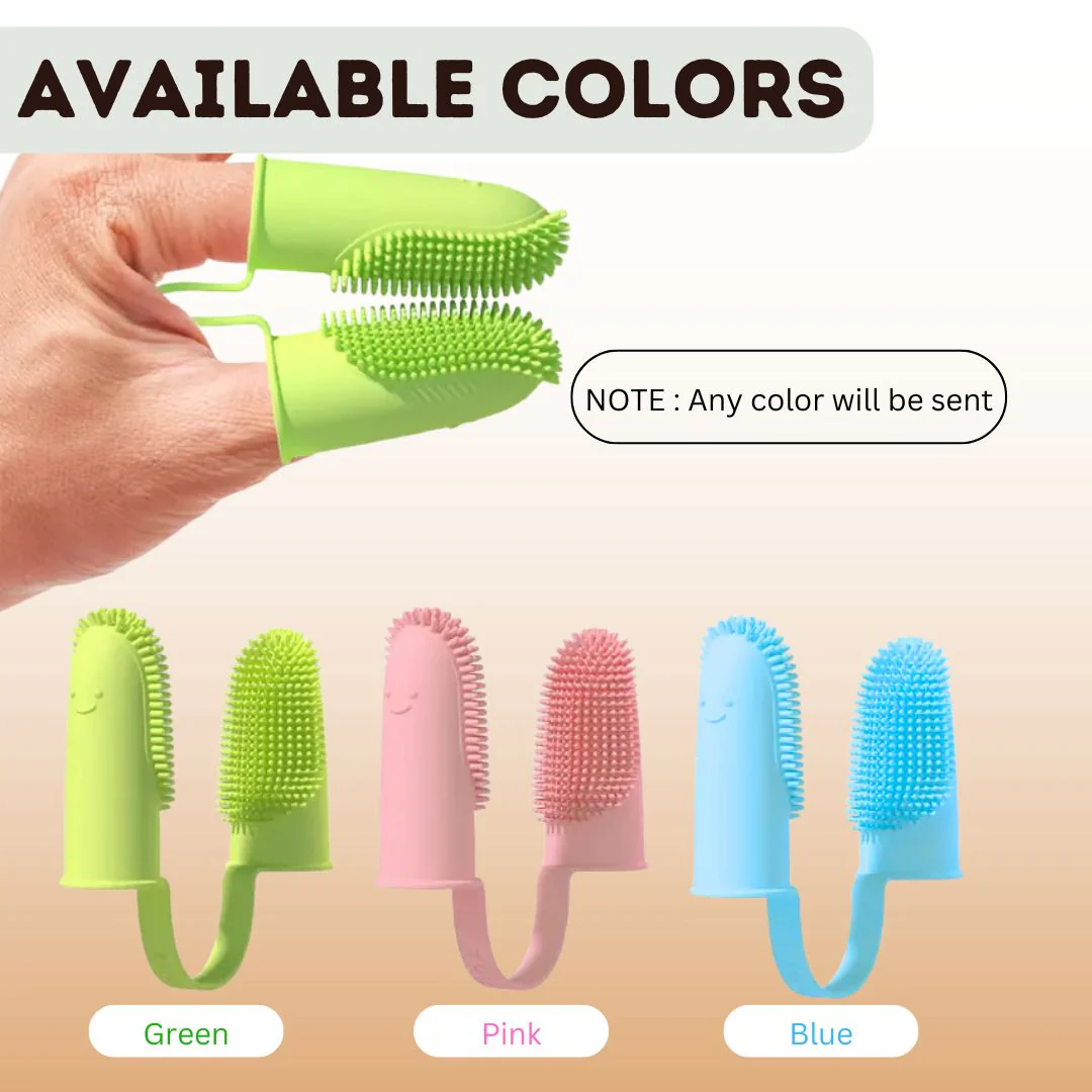 PetzLifeworld 1 Pcs (Double Finger-Random Color) Silicone Dog & Cat Finger Toothbrush | All-Around Dental Care for Dogs, Puppies & Cats - Bild 3