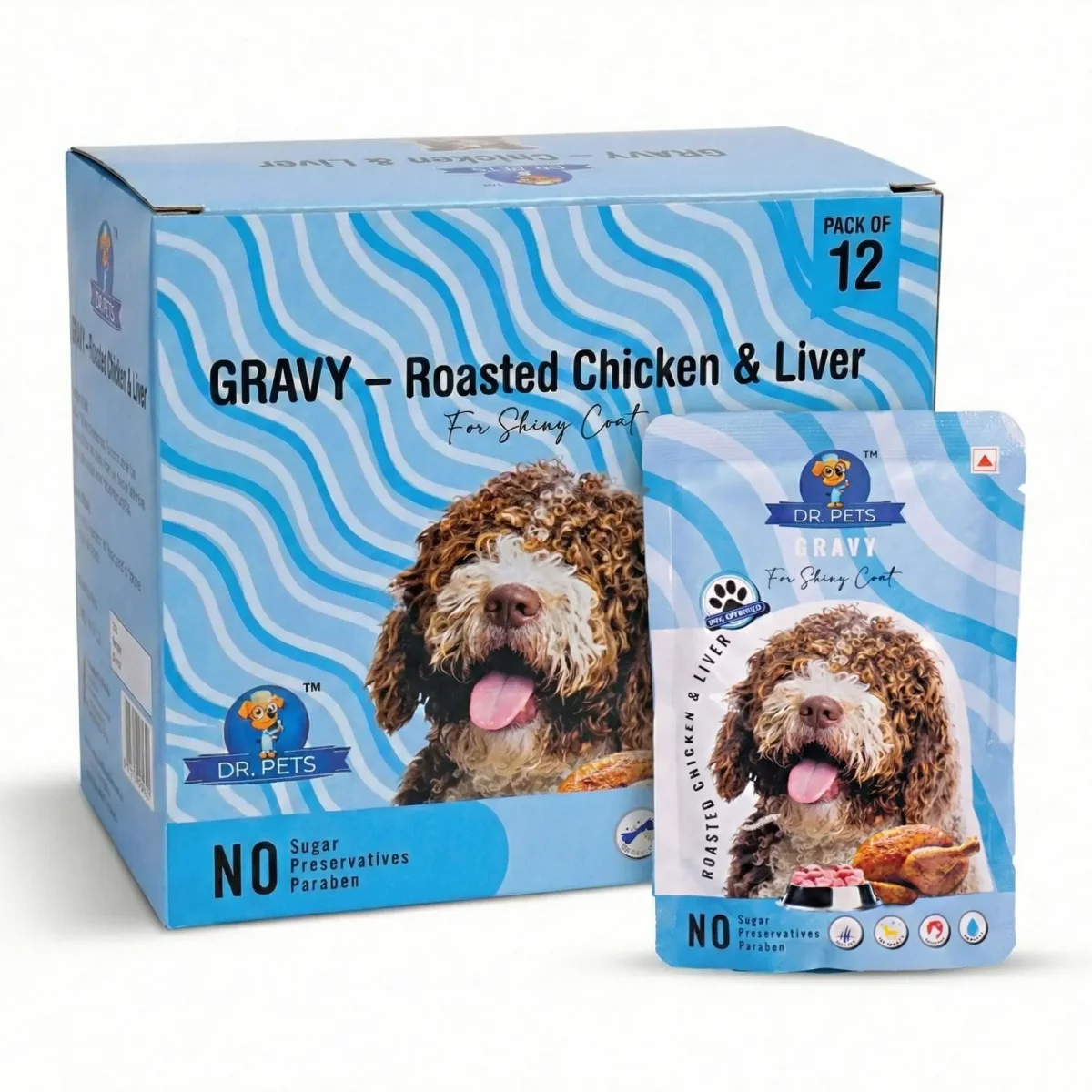 Dr.Pets Gluten & Preservative Free Dog Wet Food (Gravy) | Balanced Meal with High Protein Chicken & Liver Chunks for Adult Dogs & Puppies | No Added Sugar & Paraben | 85 g (Pack of 12) - Bild 2