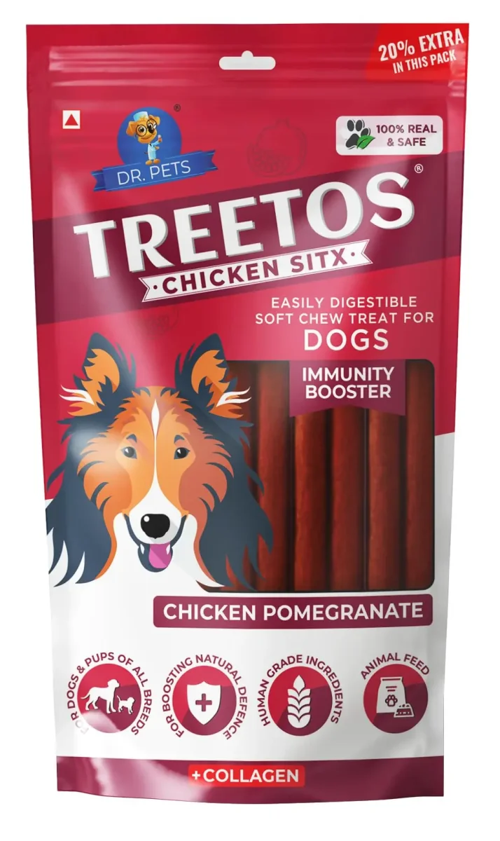 Dr.Pets Treetos Dog Food, Chicken Sticks for Dog Chew Stick for All Life Stages, Dog Treats for Adult Dog & Puppies, Gluten-Free, Soft & Chewy Texture, Chicken Pomegranate Flavor 70g Pack of 1 - Bild 2
