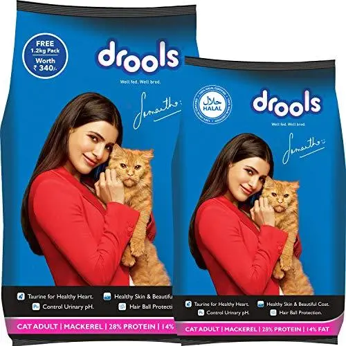 Drools Adult(+1 Year) Dry Cat Food, Mackerel, 3 kg