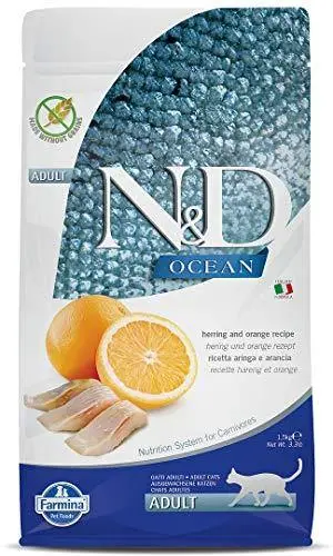 Farmina N&D Ocean Dry Cat Food, Adult, Grain-Free, 1.5-kg, Herring and Orange - Bild 2