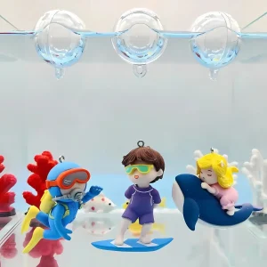 VAYINATO 3Pcs Aquairum Fish Tank Floating Toys ( Surfer , Whalegirl and Diver ) | Cute Decoration For Fish Tank