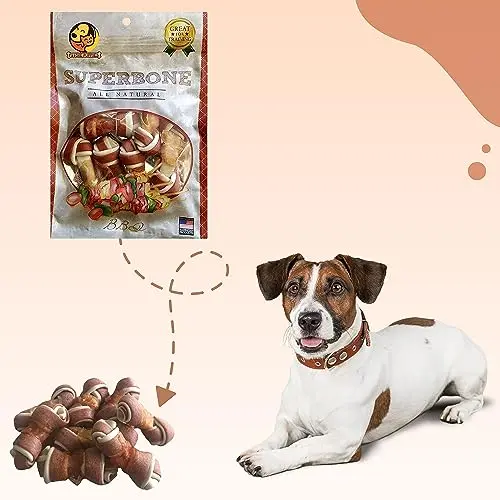 Foodie Puppies SuperBone All Natural Flavour Knotted Dog Treat (BBQ - Pack of 1) | Healthy & Training Treat for All Breed Sizes of Dogs - Bild 4