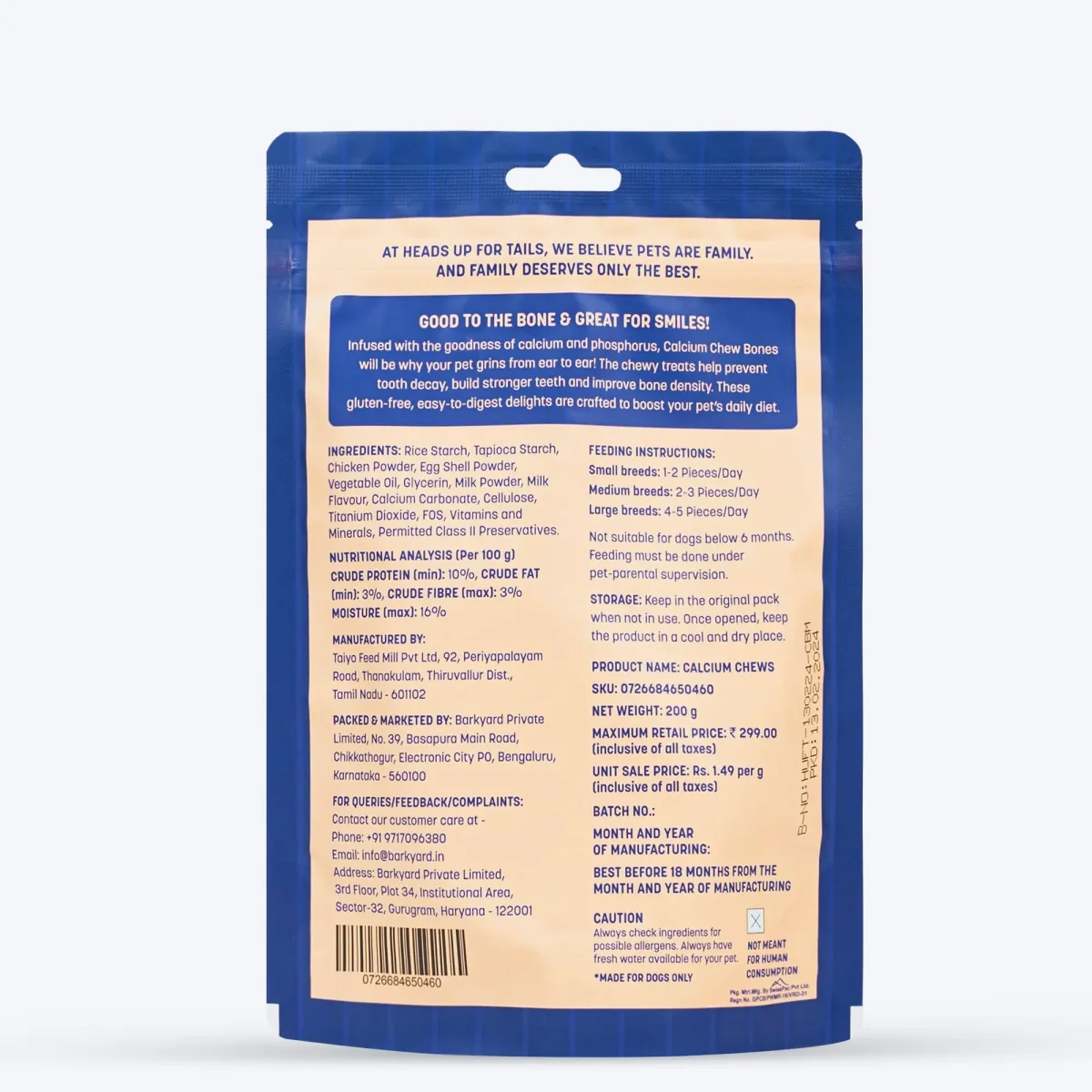 HUFT Calcium Chews Bite-Sized Bone Treats for Dogs - Milk Flavour | Dog Snacks & Training Treats for Puppies & Adult Dogs | Ideal for Shih Tzu Puppies, Small Dogs, and Puppy Training | 200gm - Bild 3