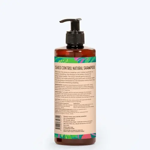 HUFT Shed Control Natural Shampoo for Dogs (Over 12 Weeks) - Hempseed Oil - 500ml | Pet Shampoo for Shedding Control | Best for Labrador, Pomeranian & German Shepherd | for All Breeds - Bild 3