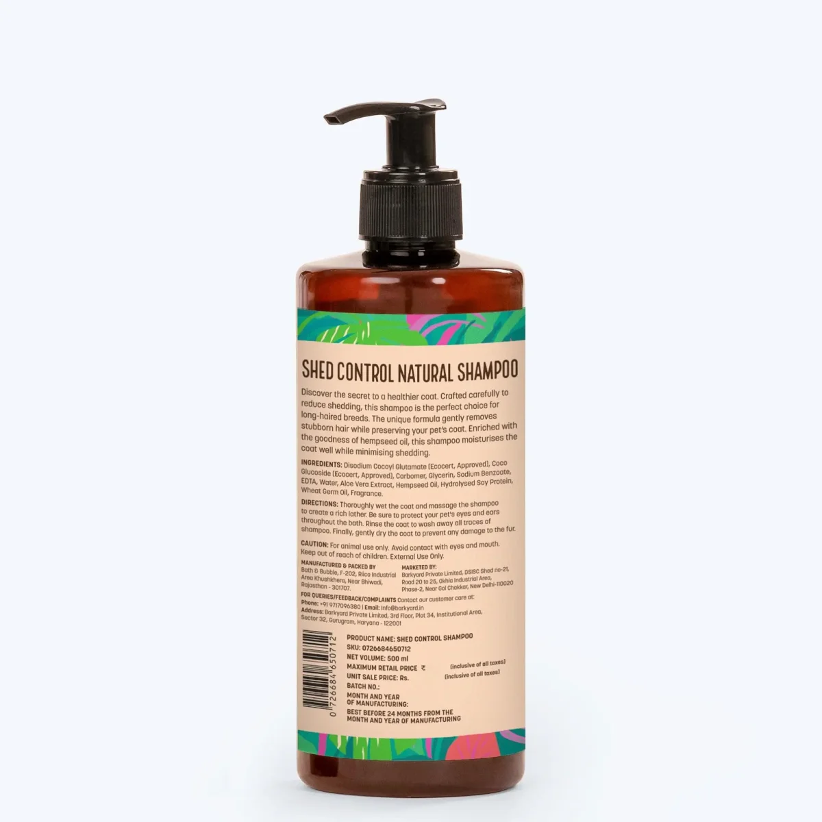 HUFT Shed Control Natural Shampoo for Dogs (Over 12 Weeks) - Hempseed Oil - 500ml | Pet Shampoo for Shedding Control | Best for Labrador, Pomeranian & German Shepherd | for All Breeds - Bild 7