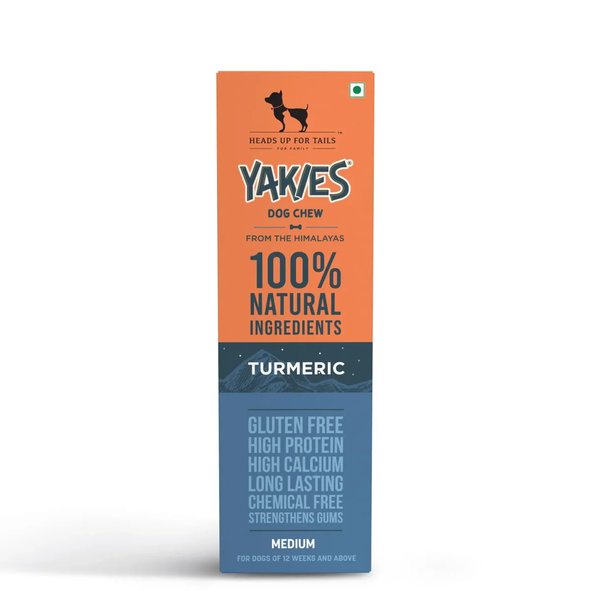 HUFT Yakies 100% Natural & Vegetarian Turmeric Chew Bone for Dogs (M - 55 gm)
