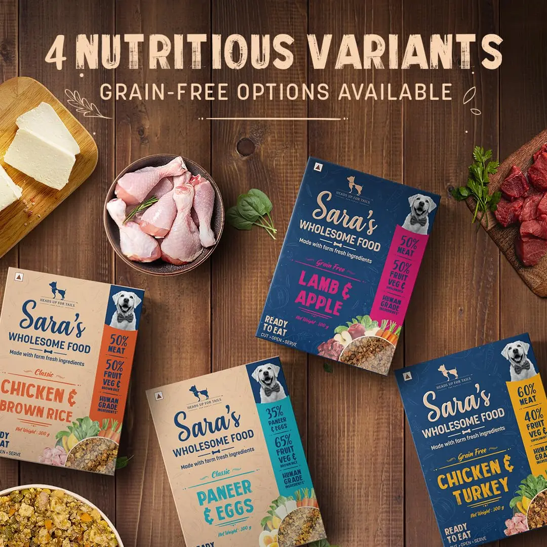 Heads Up For Tails Sara's Wholesome Food - Grain-Free Chicken and Turkey Dog Food | Human Grade Ingredients | Gluten Free | Balanced Meal | Suitable for Adults & Puppies - 100 gm - Bild 3