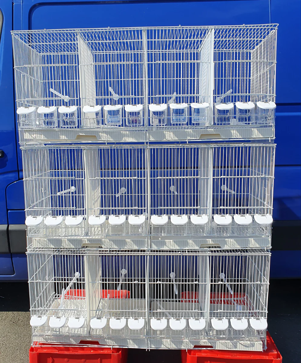 White Wire Cages Breeding Cages Stackable 102cm (box of 3)