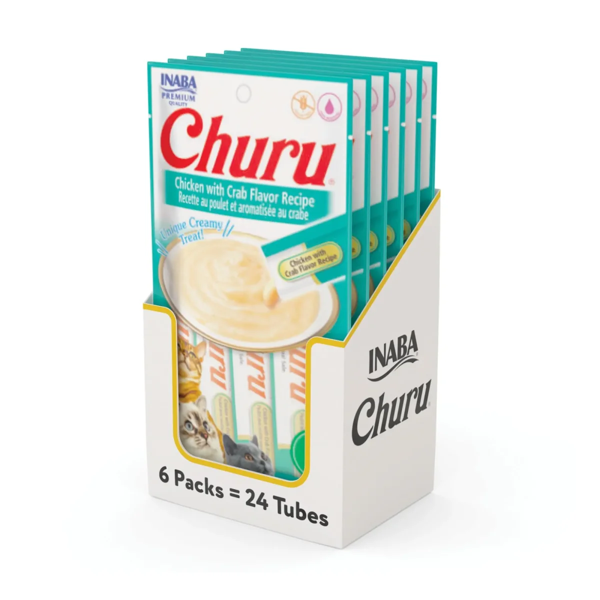 INABA Churu Chicken with Crab Recipe (Pack of 6, 56 GMS, 4 Tubes per Pack), All Life Stages, Pate - Bild 2