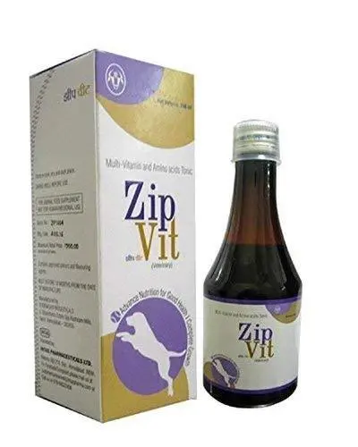 Intas ZipVit Multivitamin and Amino Acids Tonic For Dogs - 200 ml
