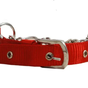 Jacky Treats Dog Choke Pet Nylon Half Chain Collar for Large Breeds Half Choker Stainless Steel Dogs Collars 1 Piece Size -Large (Color May Vary)