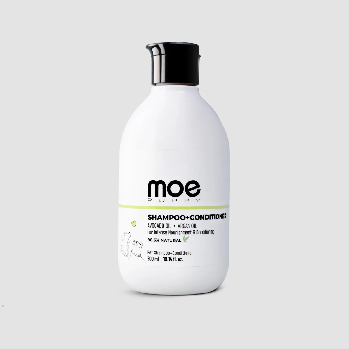 Moe Puppy 2-in-1 Dog Shampoo & Conditioner | Deshedding & Detangling for Long or Double Coat | Aloe Vera & Avocado Oil | Remove Odor & Dirt | Long-Lasting Freshness, pH Balanced, Paraben-Free(300 ml) - Bild 2