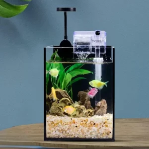 VAYINATO Nano Aquarium Combo – Clip-On LED Light & Hang-On Back Filter for Small Fish Tanks – Ideal for Betta, Shrimp & Planted Nano Aquariums and Bowl (Up to 20L)- (Tank Not Included)