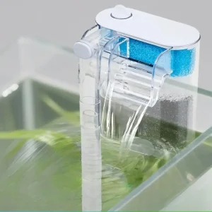 VAYINATO Nano Hang-On Back Filter for Nano Aquariums , Multi-Layer Filtration, Flow Control – Quiet Compact Filter for Small Fish & Shrimp Tanks (Up to 40L)
