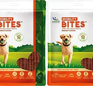 Natural Remedies Mobility Bites, Joint Wellness Treats, Banana Flavour, 75gm x 2 (Pack of 2 Treats)