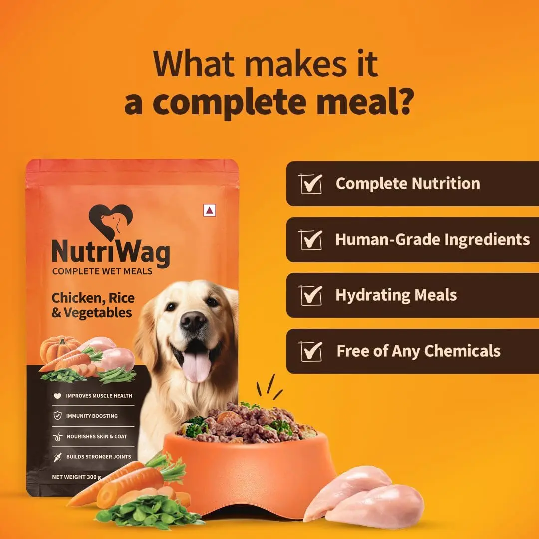 Nutriwag Wet Dog Food 300 gm | Balanced Meals with Chicken, Pumpkin, Rice & Vegetables | High Protein Dog Food | No Added Flavours | Human-Grade Ingredients | All Life Stages - Bild 9