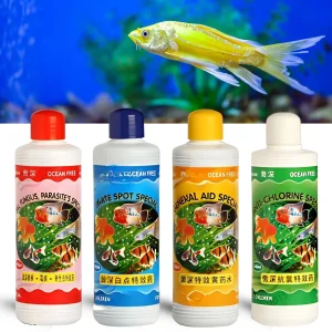 Ocean Free Aquarium Fish Care Combo Pack (240ml*4) - General Aid Special, Gill Fungus Special, White Spot Special, Anti-Chlorine