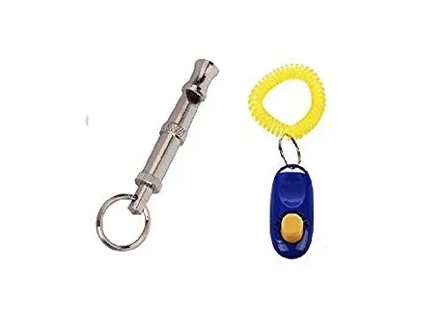 PSK Dog Combo Training Kit - Clicker with Wrist Strap + Training Whistle (Color May Vary) Plastic Training Aid for Dog - Bild 2