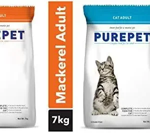 Purepet Adult Cat Food Combo of Mackerel, 7 kg & Ocean Fish, 7kg