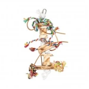 Wooden pendant With Leather and Rope M