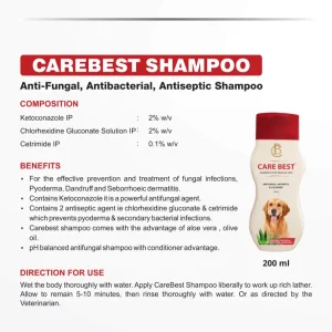 Sky Ec Carebest shampoo antifungal  shampoo for dogs and cats 200 ml