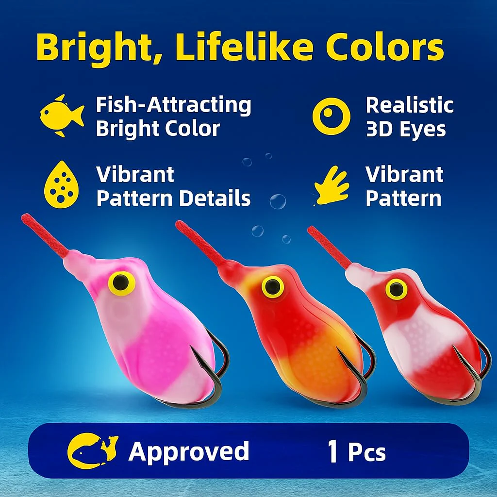 PetzLifeWorld Realistic Soft Frog Fishing Lure 1pc – Topwater Floating Frog Bait with Double Hooks – Weedless Design for Bass, Snakehead, Pike – Life-Like Action | Random Colour - Bild 4