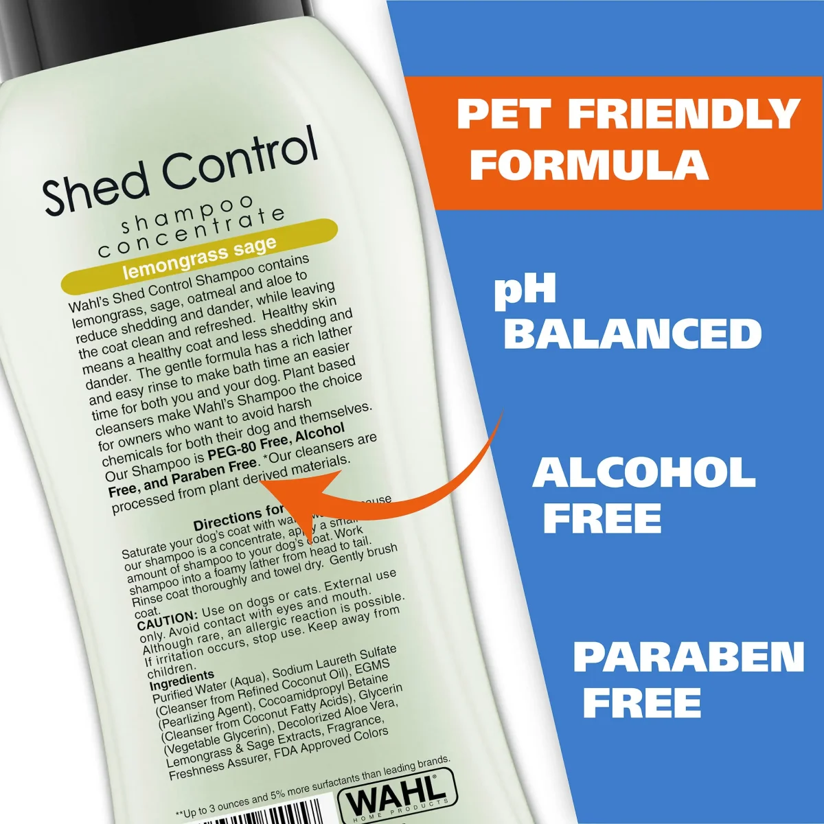 Wahl 820005 Shed Control Shampoo, Lemongrass Sage, 1 Piece - Bild 9