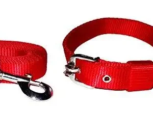 adidog Nylon Adjustable Collar & Leash Medium - 1 Inch. Colour may vary