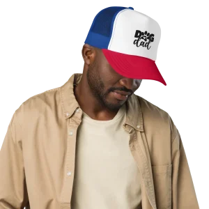 Dog Dad Trucker Hat Embroidered Design