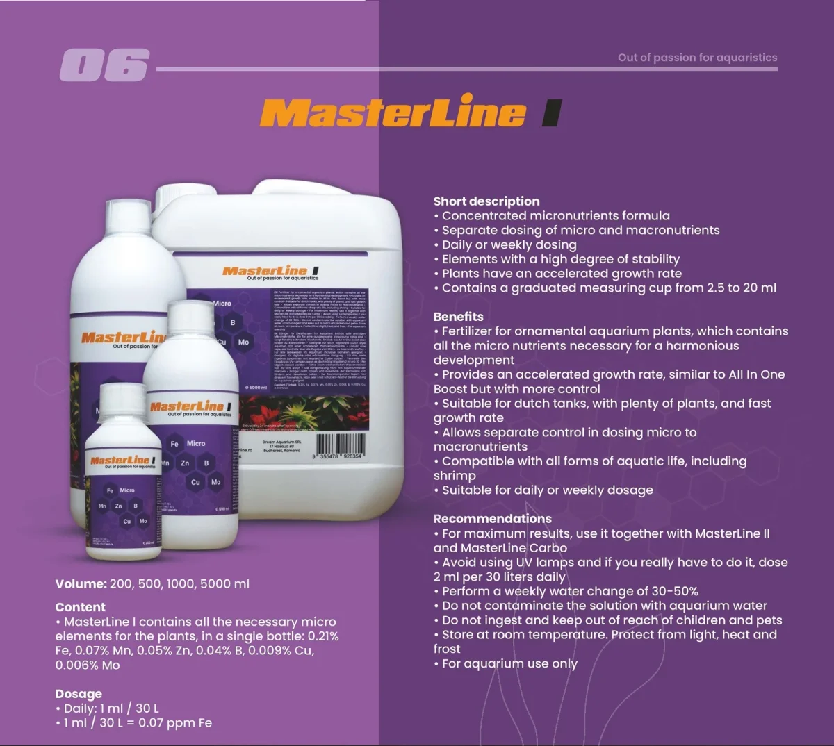 Masterline I Micro Fertilizer - 500ML Concentrated Micronutrients Formula - Bild 3