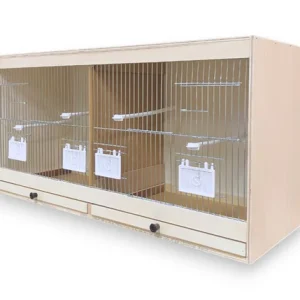 Wooden Breeding Cage, With Lids/Feeding Pots 80x40x30cm