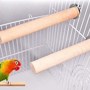 PetzLifeworld Birds Cage OneSide Natural Wood Polished Finish Perches for for Budgies, Parakeets, Canaries, Cockatiels, Conures, Finches & Other Small Birds Length 7.5 Inches (Pack of 2)